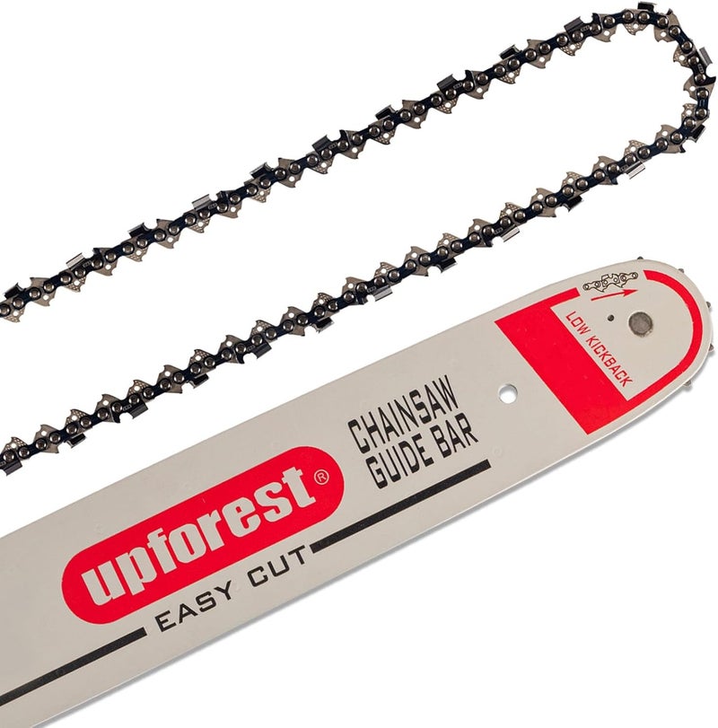 UPFOREST 14" Chainsaw Bar and Chainsaw Chain Combo,pitch: 3/8 "LP,.050" Gauge,52 drive links Tail mount: A041 Fits CRAFTSMAN CMECS614, Husqvarna 120, Echo CS-310, Ryobi RY3714 (AF14052BQ1L-91MOP) - Image 1
